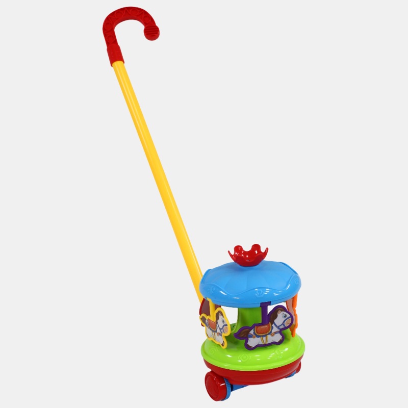 Pull Along Walking Carousel with Wheels