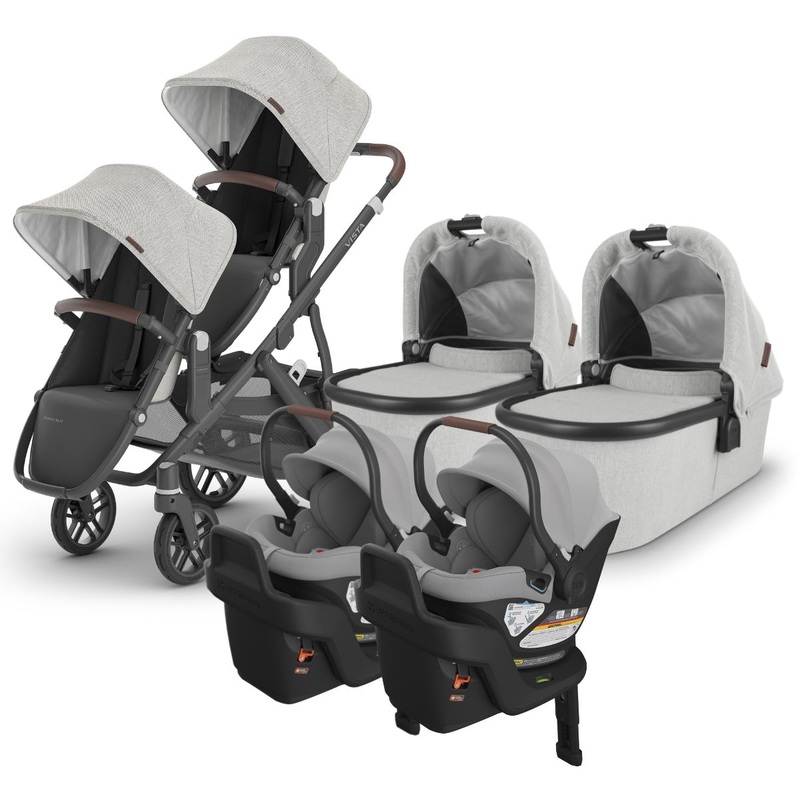 UPPAbaby VISTA V2 Twin Double Stroller + Aria Travel System Bundle with Rumble Seat V2+ – Anthony