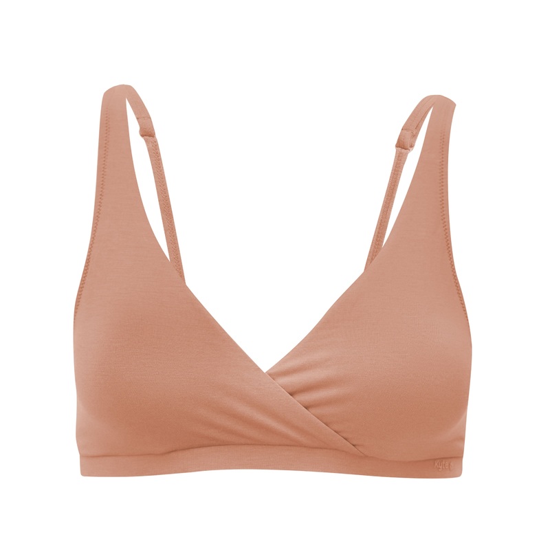 Women’s Cross Front Bralette in Latte