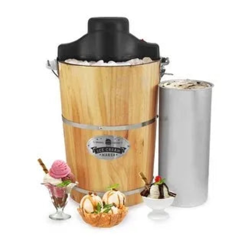 6-Qt. Old Fashioned Pine Bucket Electric Ice Cream Maker