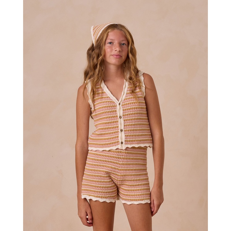 Rylee + Cru Teen Scallop Crochet Set – Pink Stripe