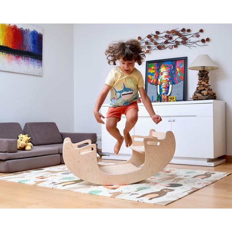 2in1-Montessori Wooden Seesaw-Table Chair Set