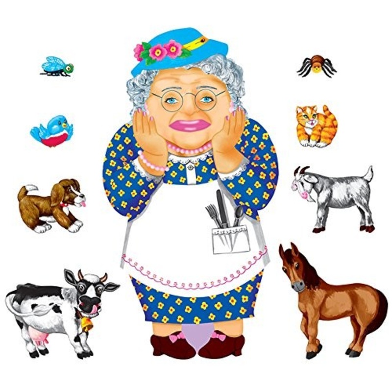 Bilingual Rhymes Flannelboard Set – Old Lady Who Swallowed A Fly