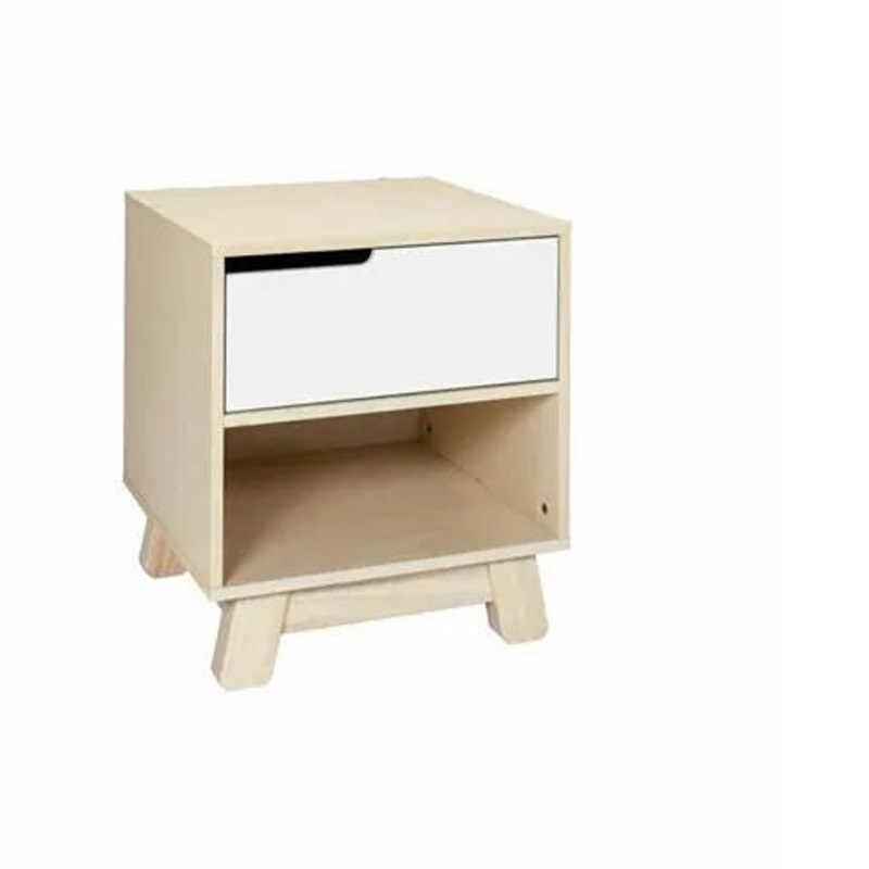 Hudson Nightstand with USB Port in Washed Natural / White