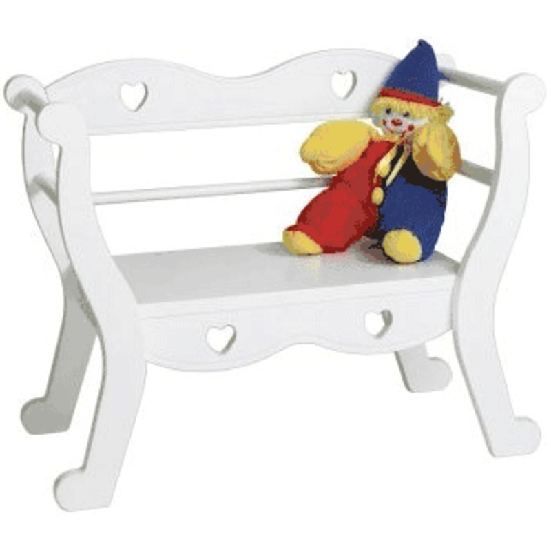 Lipper International Children’s Heart Bench 511W White