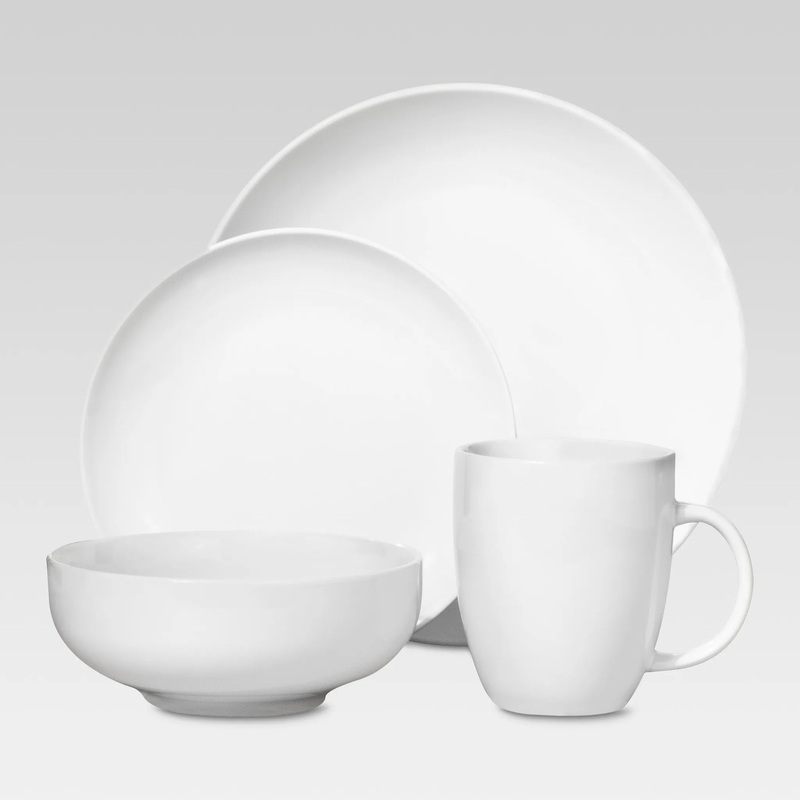 16pc Porcelain Coupe Dinnerware Set
