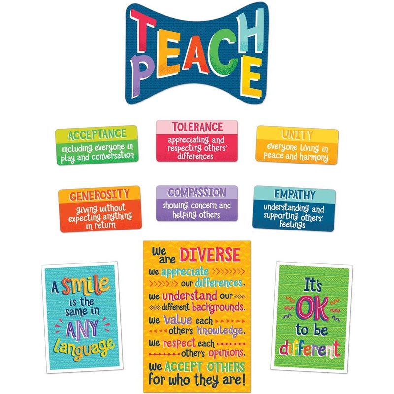 Teach Peace Bulletin Board Set Grade 2-6