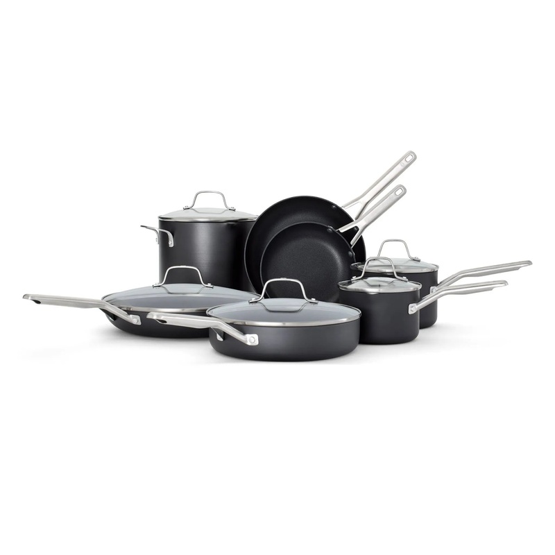 12pc Hard Anodized Aluminum Nonstick Cookware Set