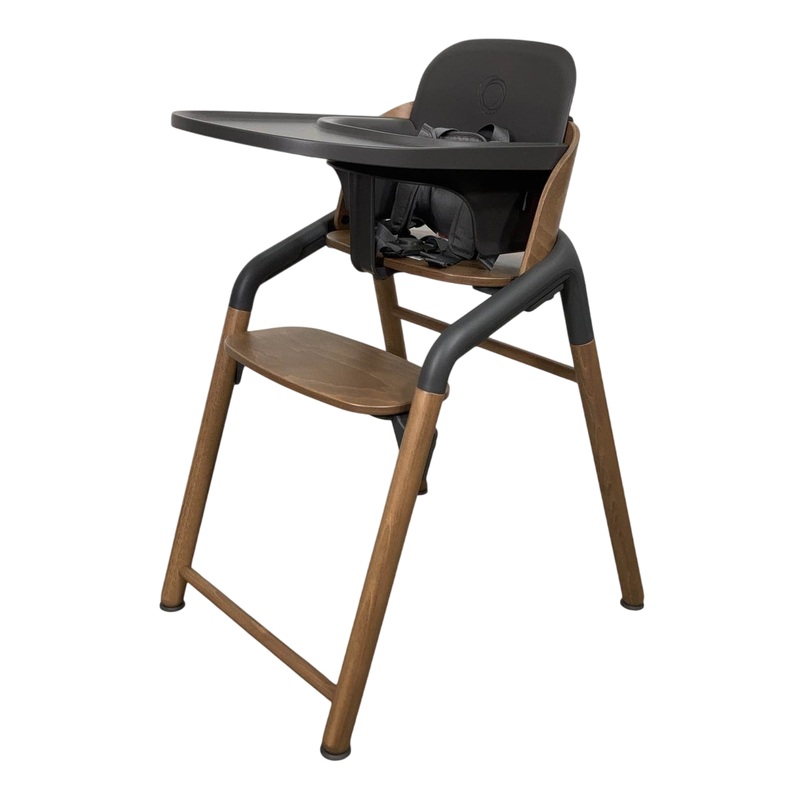 Bugaboo Giraffe High Chair, w/ Grey Baby Set, Warm Wood/Grey