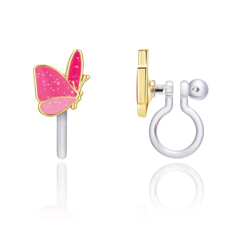 Girl Nation Clip On Cutie Earrings- Glitter Butterfly