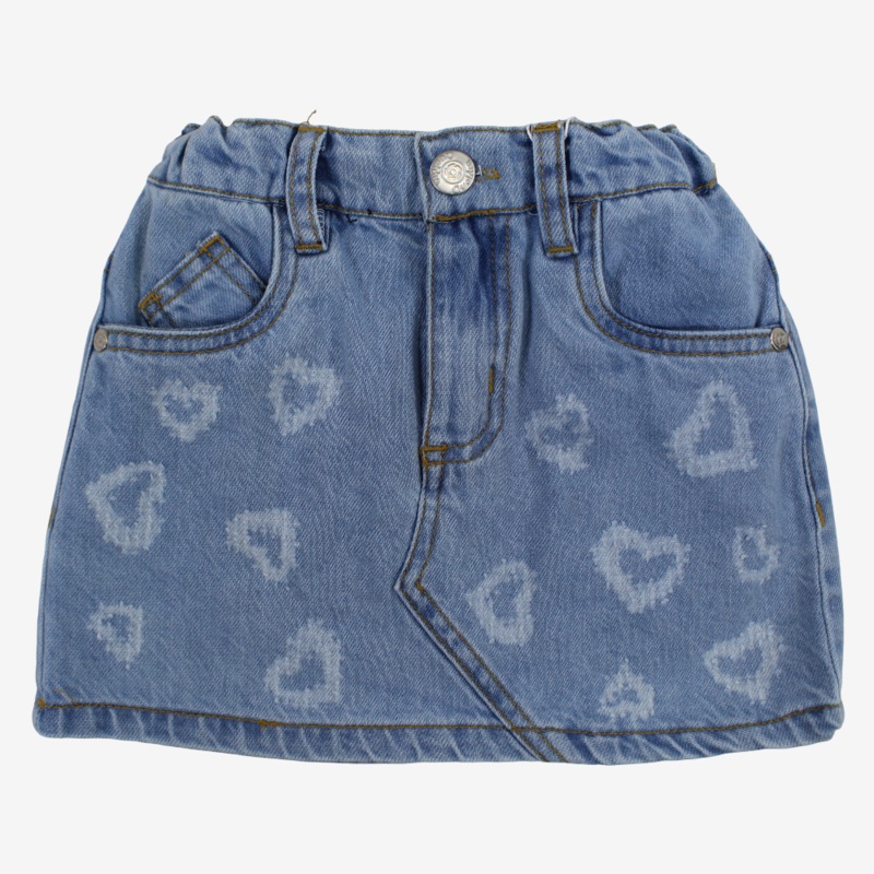 Girls Jean Skirt  Little Hearts Design