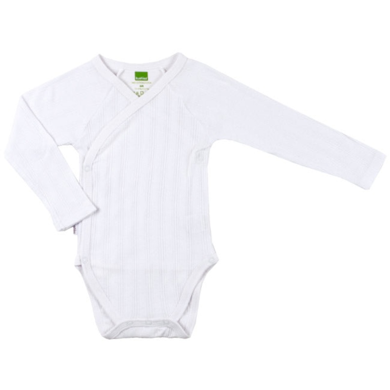 Kushies Long Sleeve Bodysuit, 3-6m – White