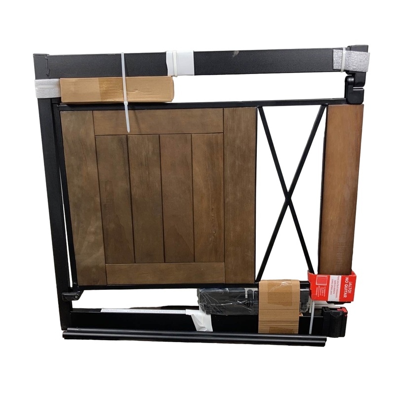 Safety 1st Easy Install Modern Farmhouse Gate, Rustic