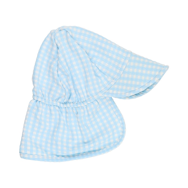 UPF 50+ Swim Flap Hat Gingham Seersucker