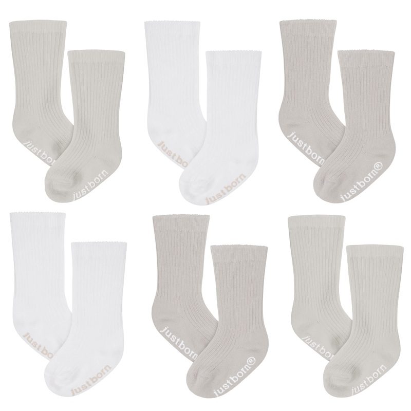 6-Pack Baby Neutral Beige Socks