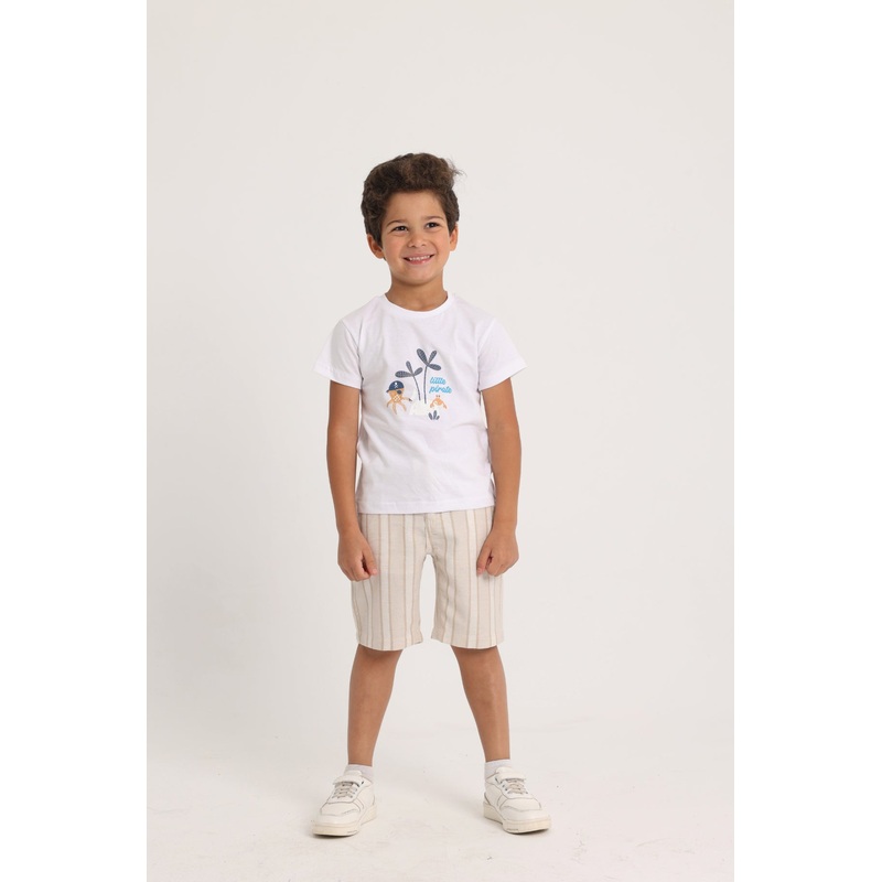 Baby Boys T-Shirt  Little Pirate (White)