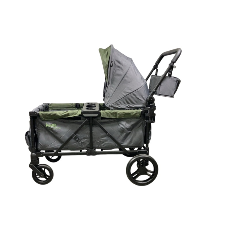 Delta Children Jeep Sport All-Terrain Stroller Wagon, Grey with Olive Green