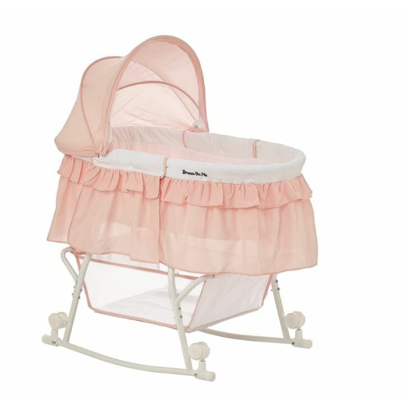 Dream On Me Lacy Portable 2-in-1 Bassinet, Rose Quartz