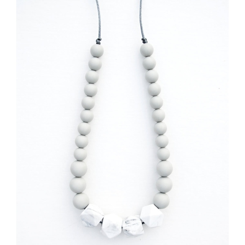 Loulou Lollipop Marble Silicone Teething Necklace – Gray