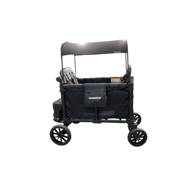 Wonderfold W6 Luxe Pro Stroller Wagon, Jet Black, 2024