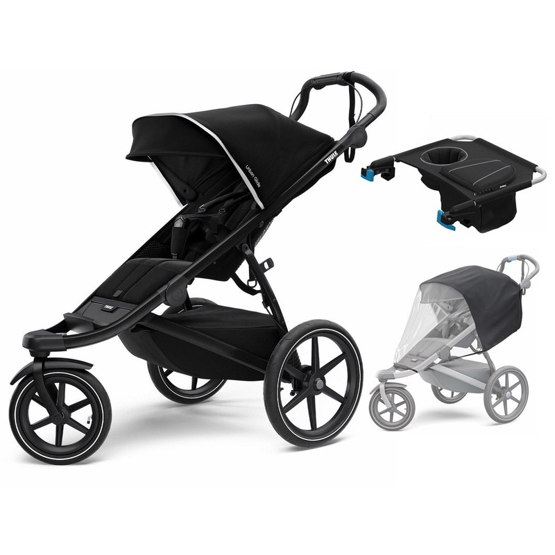 Thule Urban Glide 2 Single Jogging Stroller + Essentials Bundle – Black