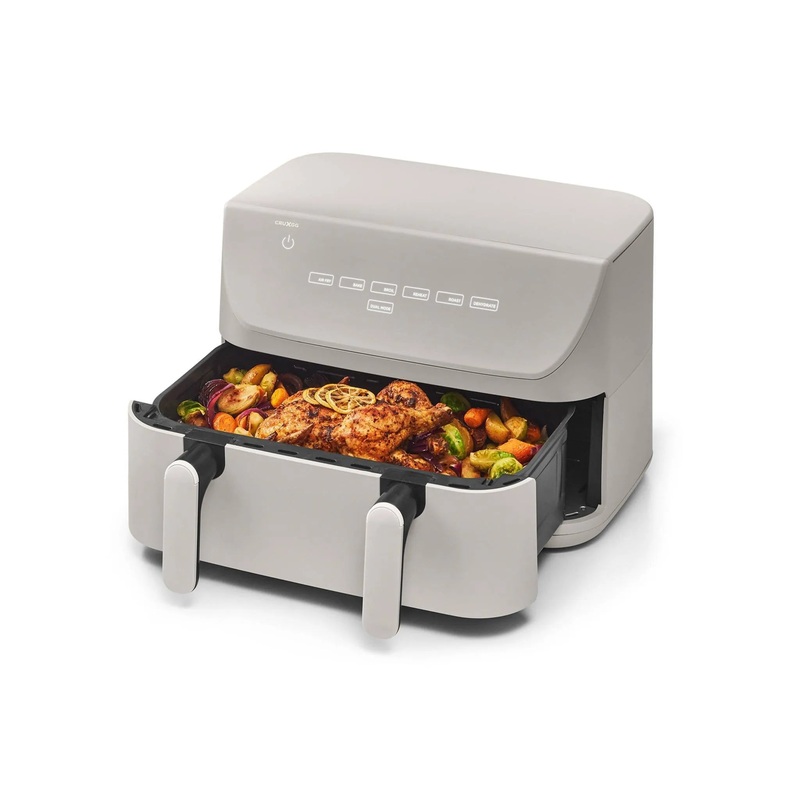 10qt Dual Basket Tri-Zone Air Fryer – Gray (See Description)