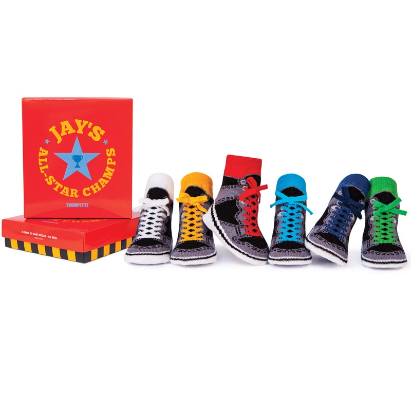 Trumpette Jay’s Socks – 6 Pair, 0-12 Months