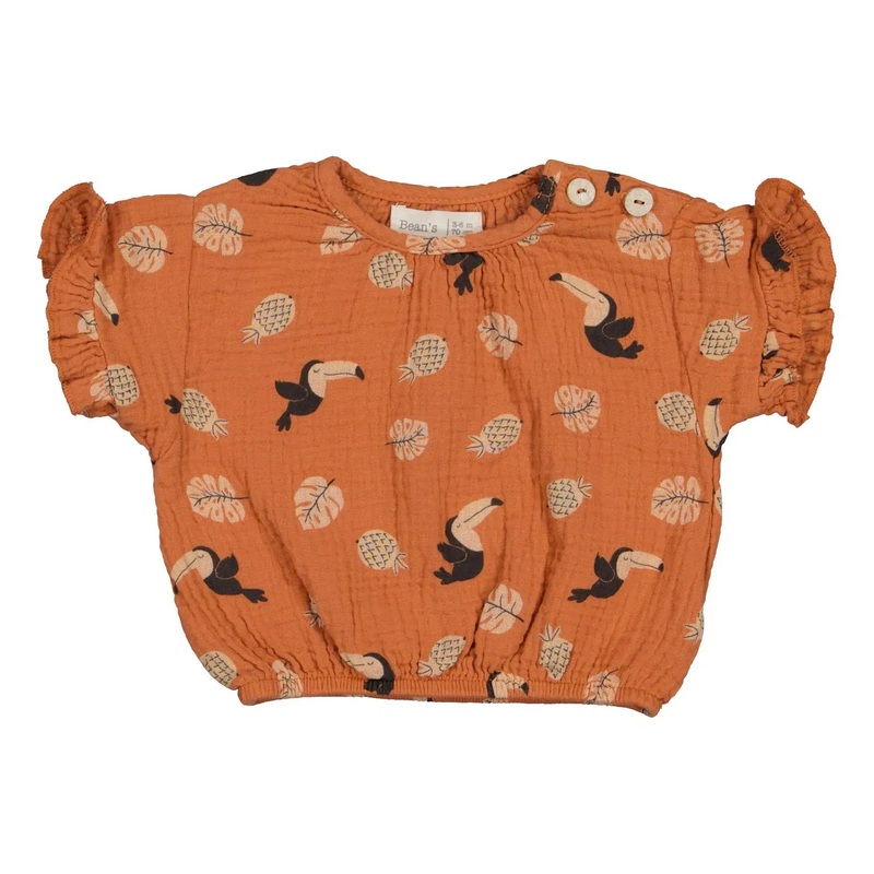 Bean’s (Barcelona) – Organic Cinched T-Shirt – Toucans