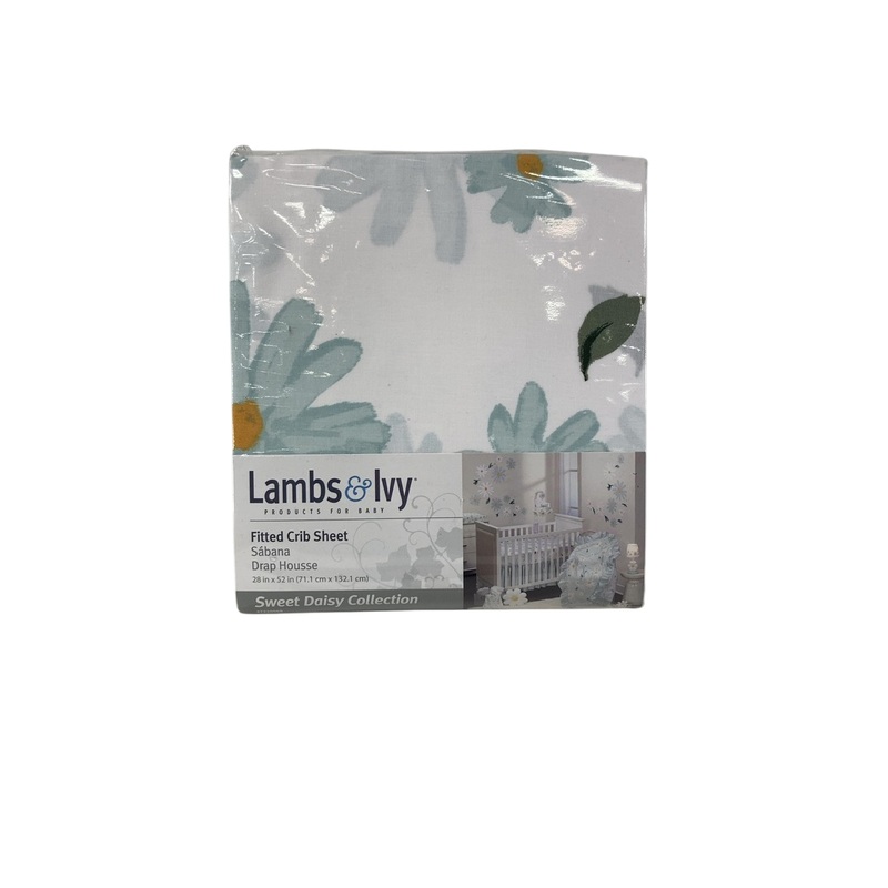 Lambs & Ivy Fitted Crib Sheet, Sweet Daisy