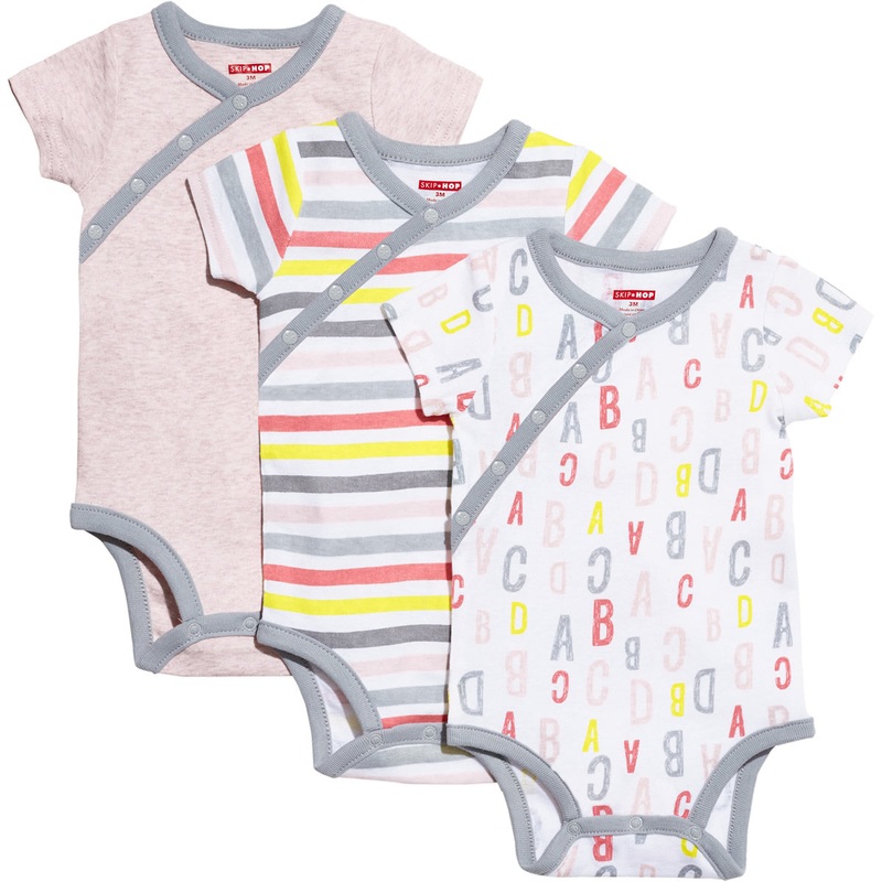 Skip Hop ABC-123 Short Sleeve Bodysuit Set, 3-Pack