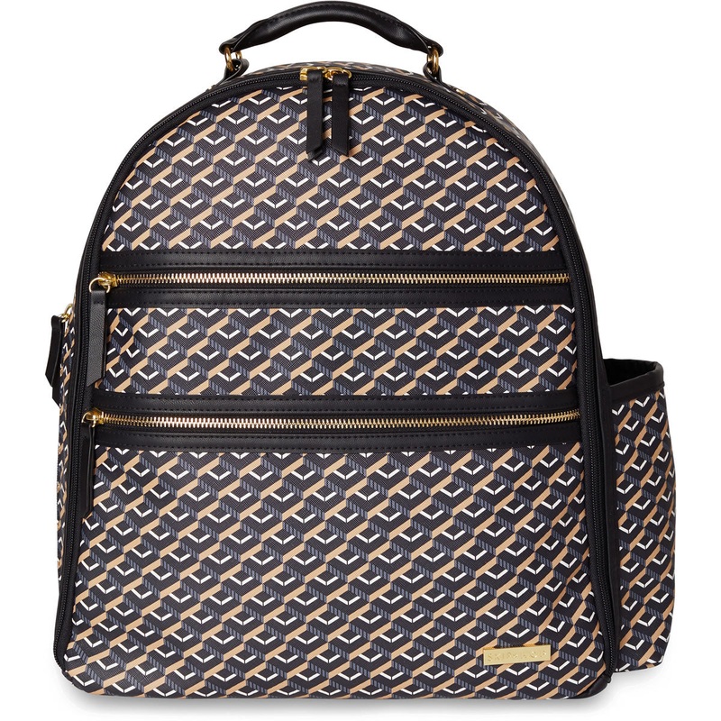 Skip Hop Deco Saffiano Backpack Diaper Bag  – Black