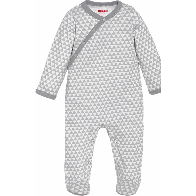 Skip Hop Petite Triangles Side-Snap Footie – Grey (3 Months)