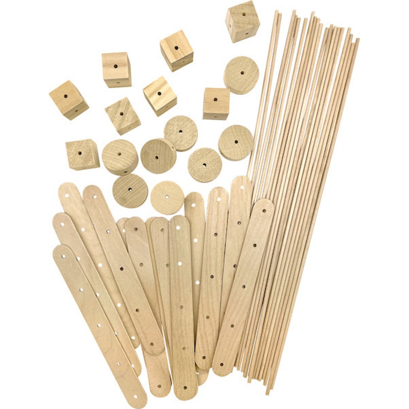 STEM Basics: Wood Construction Kit – 66 count