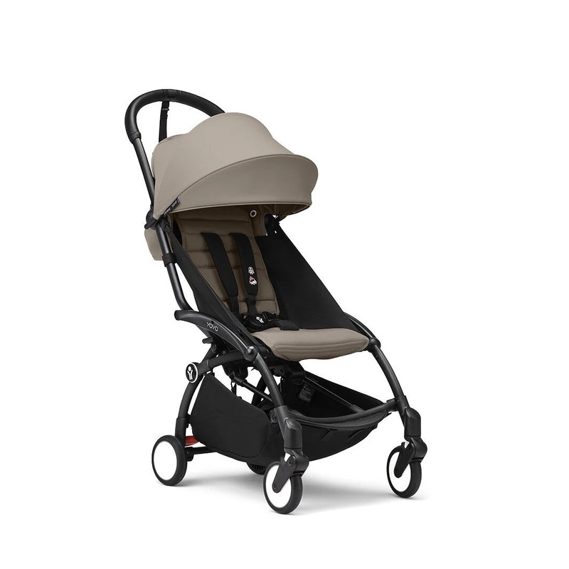 Stokke YOYO 6+ Stroller – Black Frame/Taupe Fabric