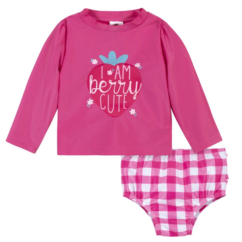 2-Piece Baby & Toddler Girls UPF 50+ Summer Blossom Rash Guard & Swim Bottoms Set