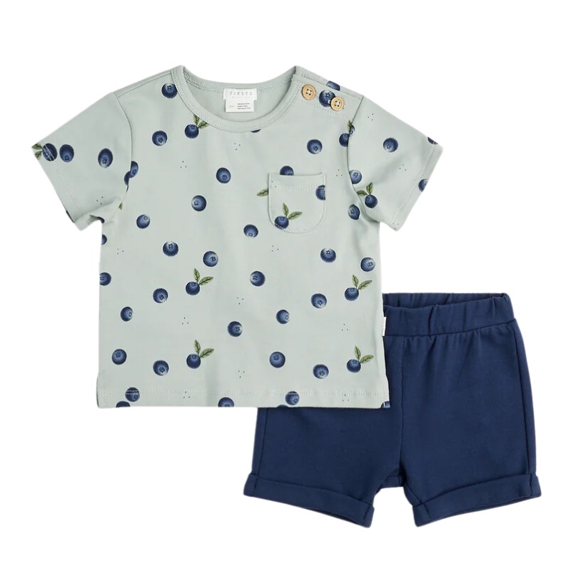 Blueberry Print Shorts Set
