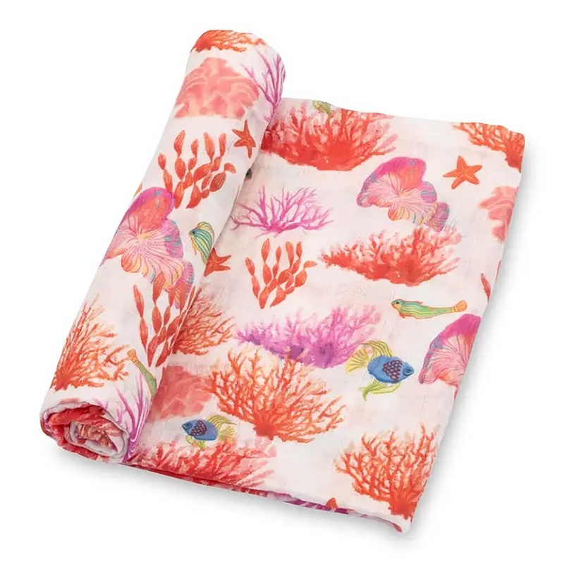 Muslin Swaddle Blanket – Coral