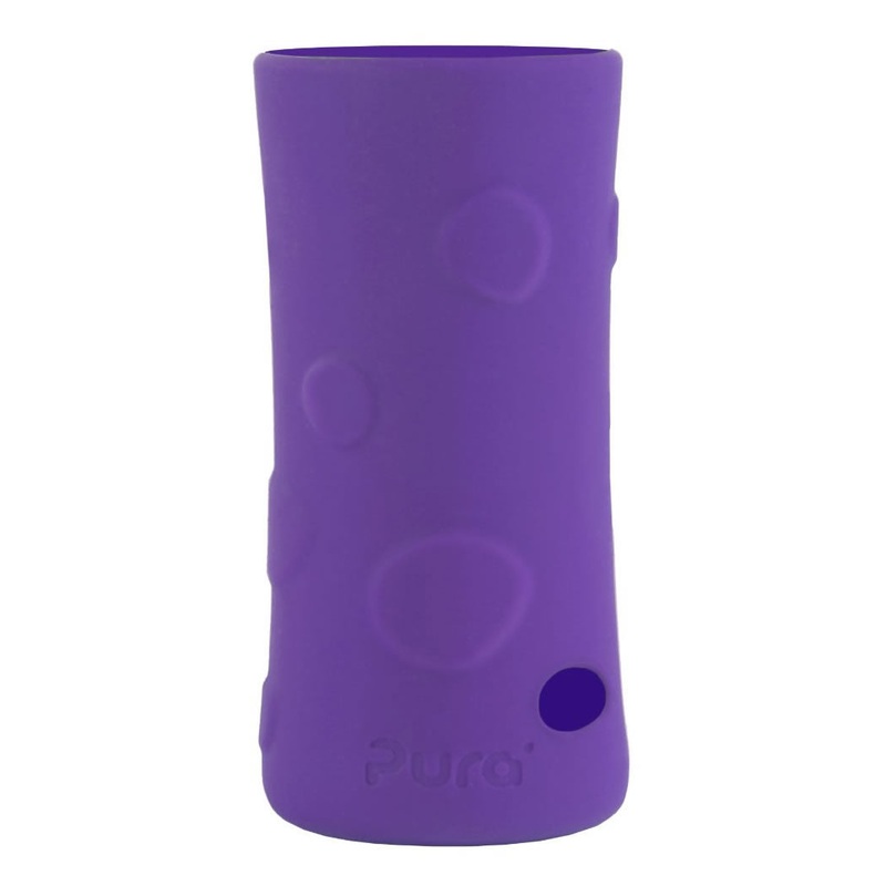 Pura Stainless 100% Silicone Bottle Sleeve – Tall – Pebble Grape