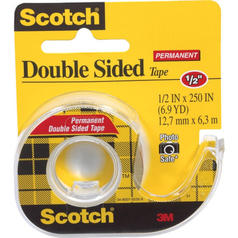 Scotch Double Sided Tape, 1/2″ x 250″
