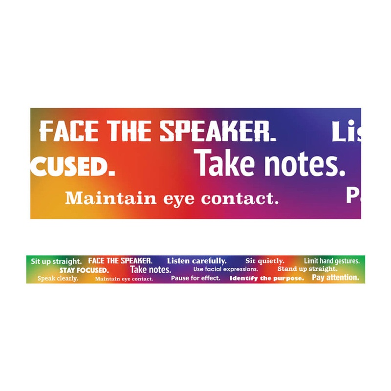 Speaking & Listening Straight Bulletin Board Borders Grade 5-8