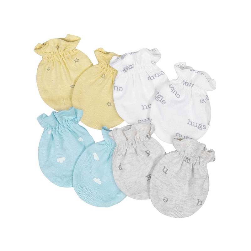 Gerber 4-Pack Baby Unisex “Hugs” No Scratch Mittens Set