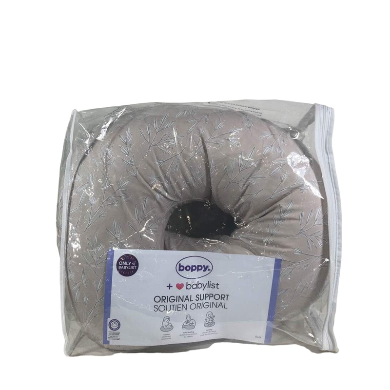 Boppy Nursing and Infant Support Pillow, Grey Taupe Leaves