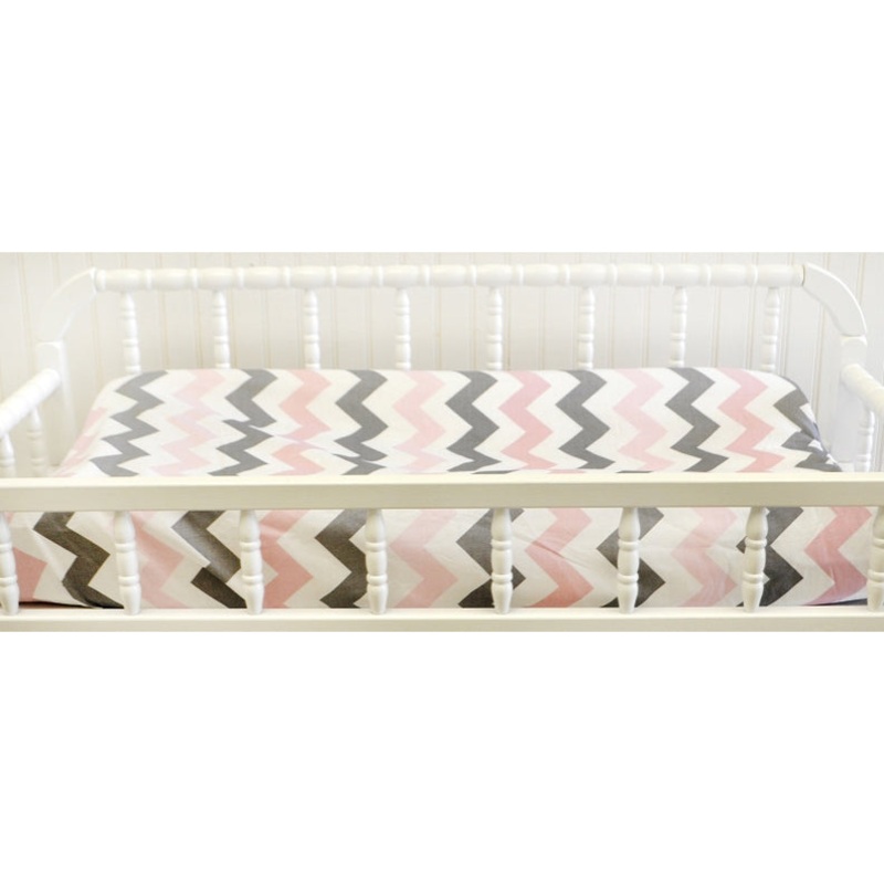 My Baby Sam Chevron Baby Pink Changing Pad Cover
