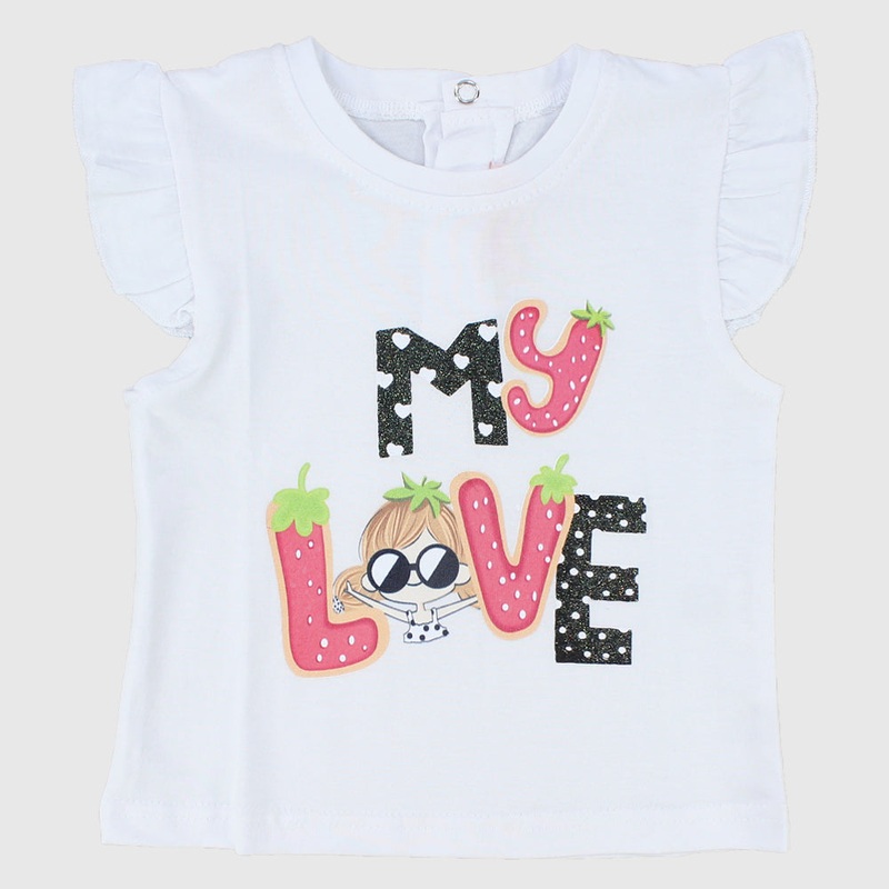 Ruffled Shoulders Sleeveless T-Shirt