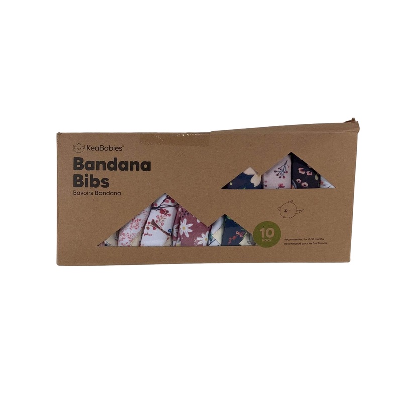 KeaBabies Organic Bandana Bibs, 10 Pack, Tea Party
