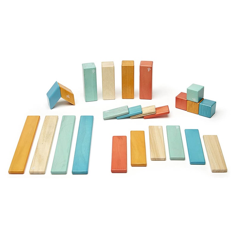 Magnetic Wooden Blocks Sunset 24 Piece Set