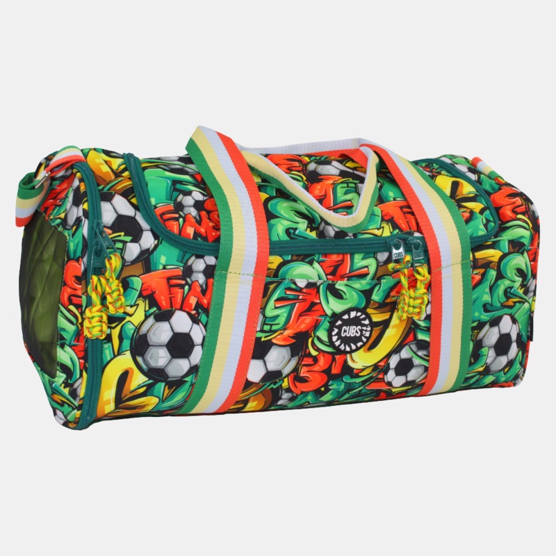 Football Graffiti Large Duffel One Side Pocket