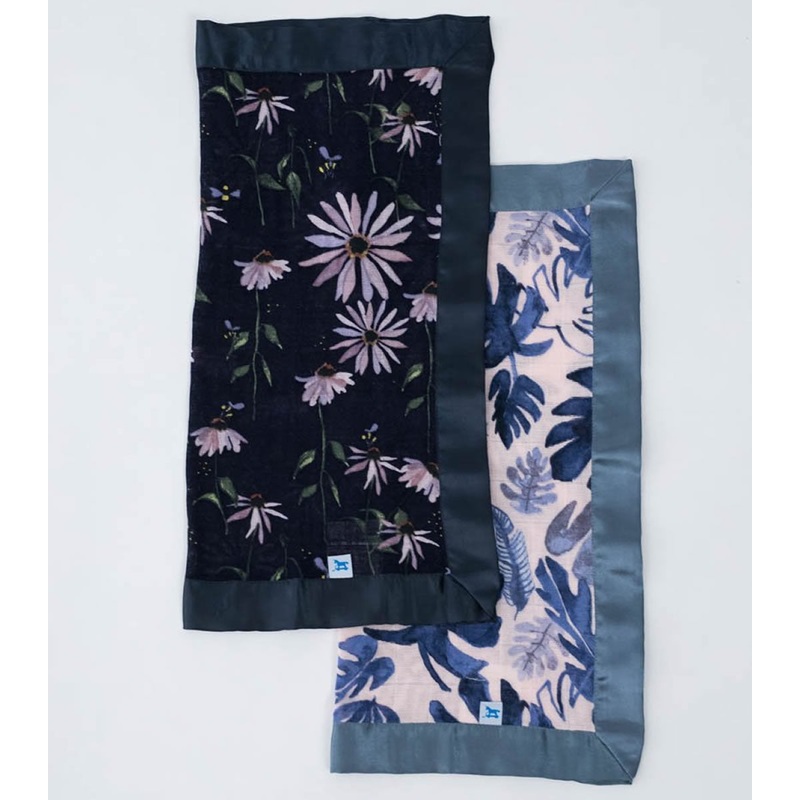Little Unicorn Cotton Muslin Security Blanket, 2 Pack Tropical Pink + Dark Coneflower