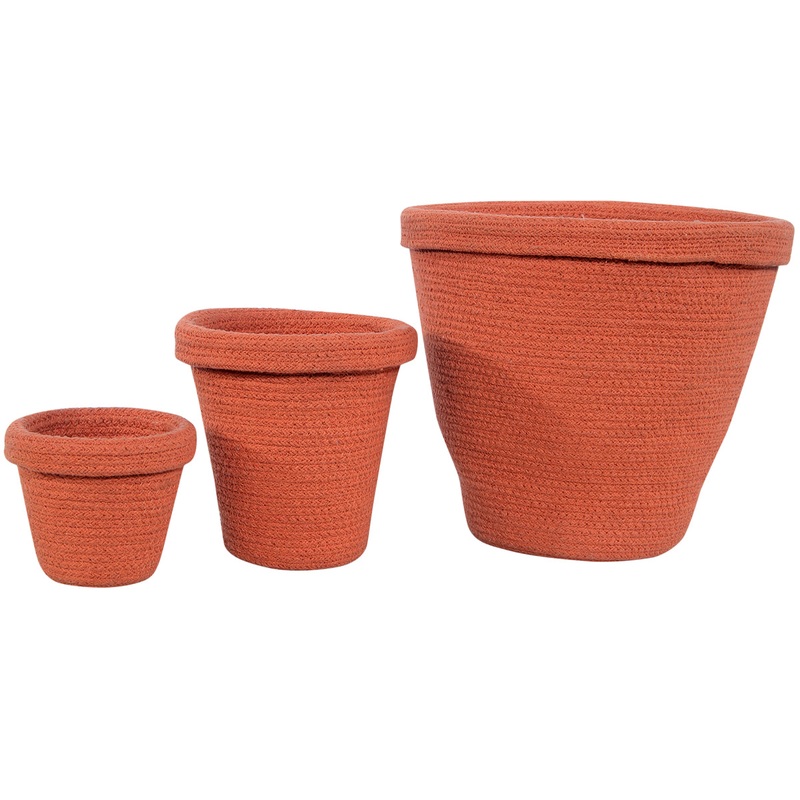 Lorena Canals Pot Baskets, Terracotta, Set of 3 sizes