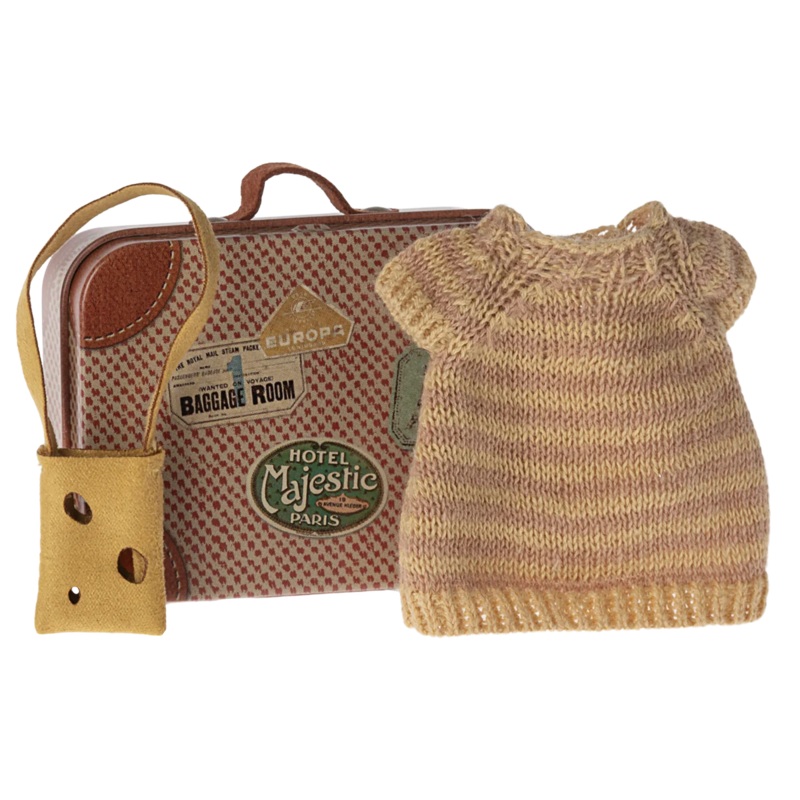 Maileg Knitted Dress & Bag in Suitcase, Mouse – Big Sister